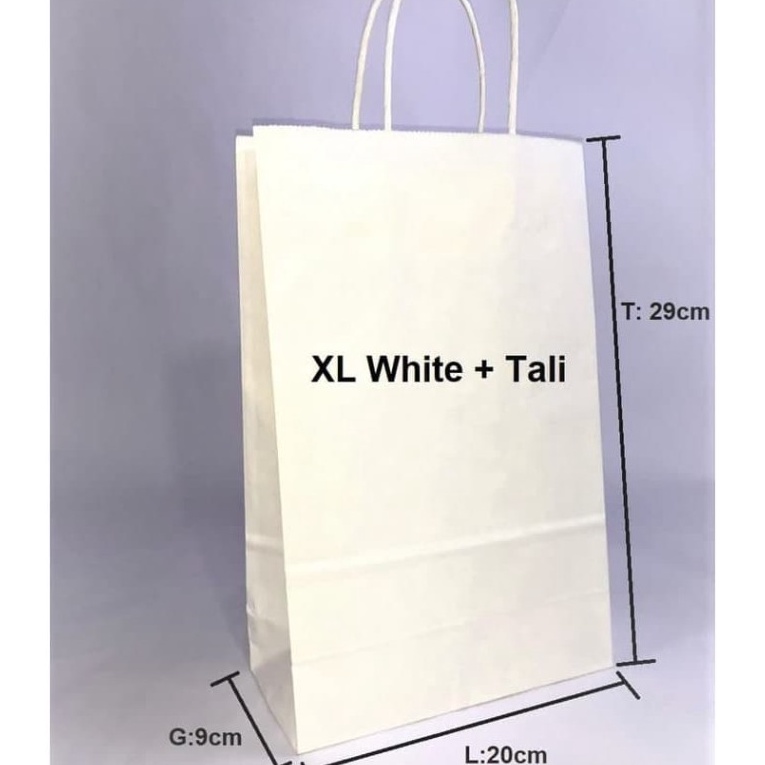 

FG2 1 Pcs Paperbag SOS XL 2x9x29cm Putih Tali