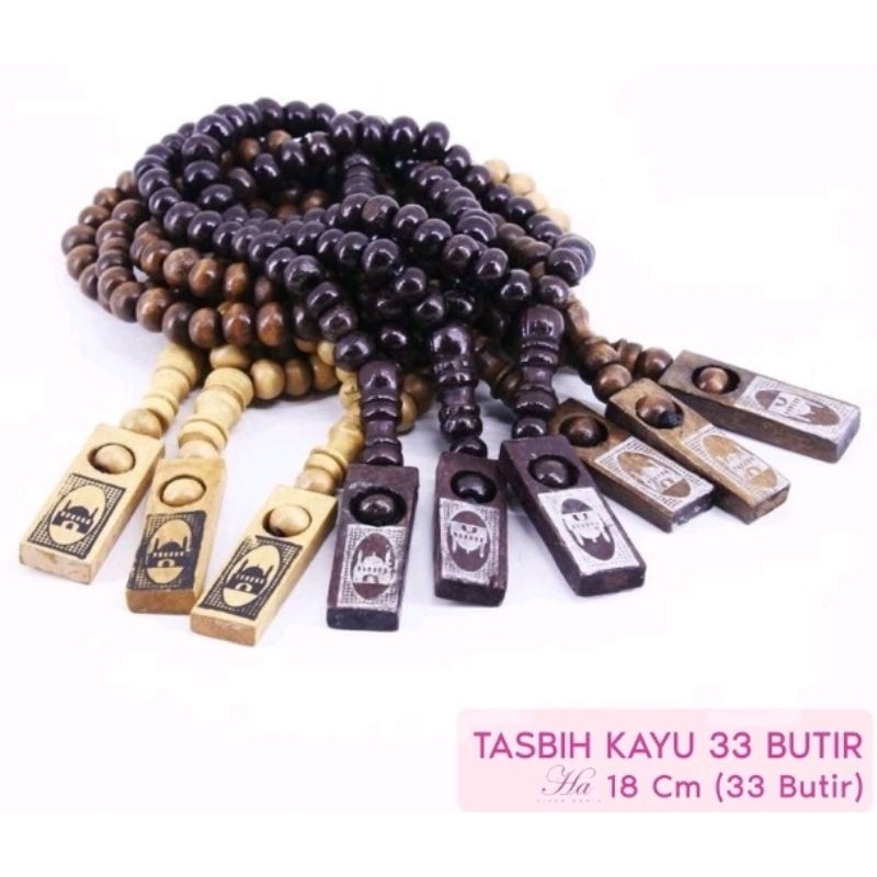 Tasbih Hitung Zikir Kayu Manual Counter