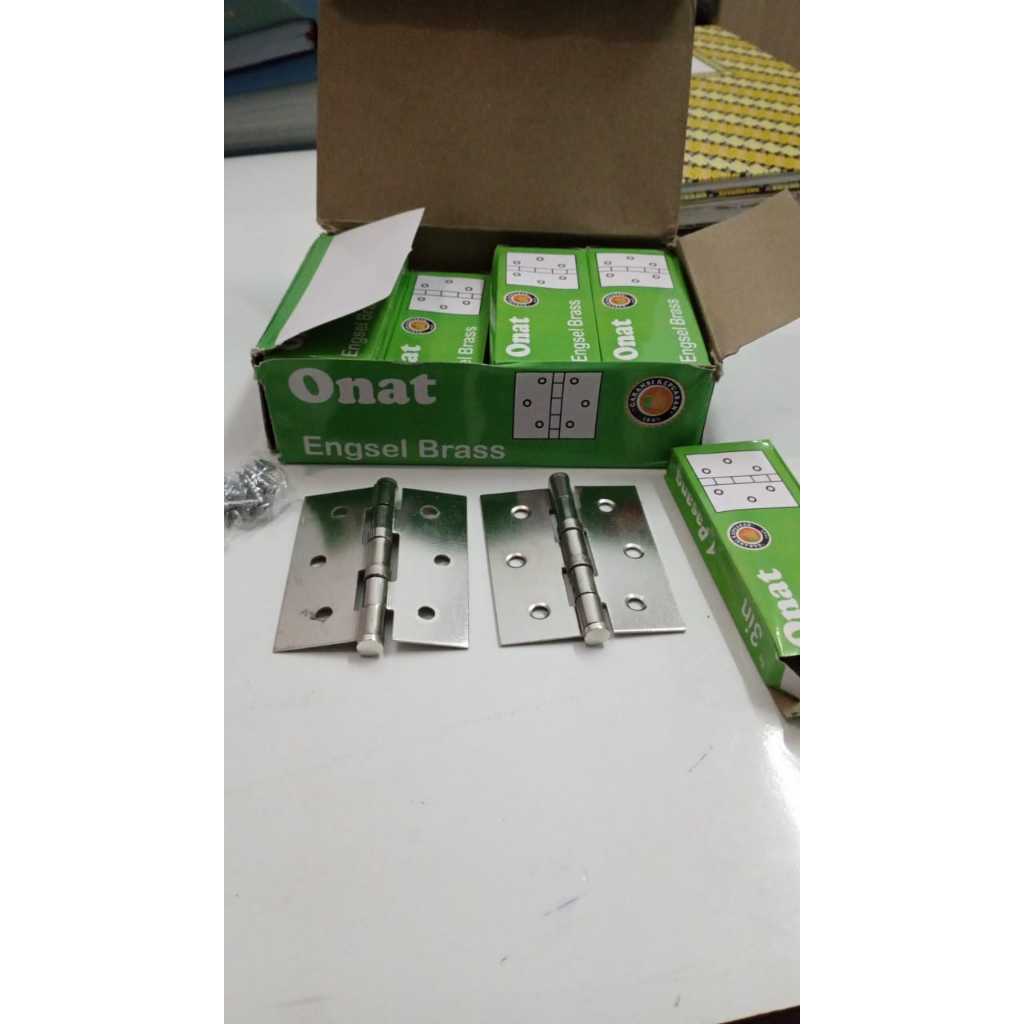 Engsel Besi Pintu dan Jendela Tebal 3" 4 inci Perpasang / Engsel Pintu Tebal Kuning Putih 3 inch 4 i