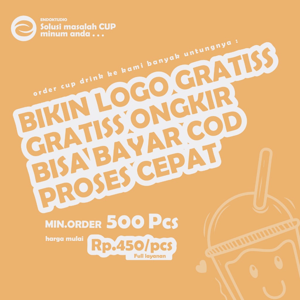 Sablon Cup Plastik 16 OZ - 7 Gram STARINDO datar