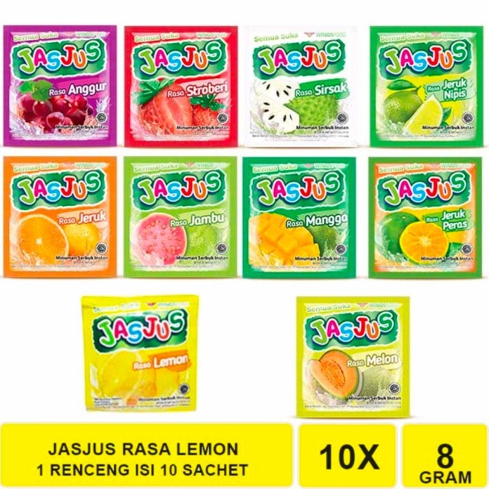

✅JASJUS 1 RENCENG 8GR ISI 10 SACHET ANEKA RASA BUAH MINUMAN INSTAN
