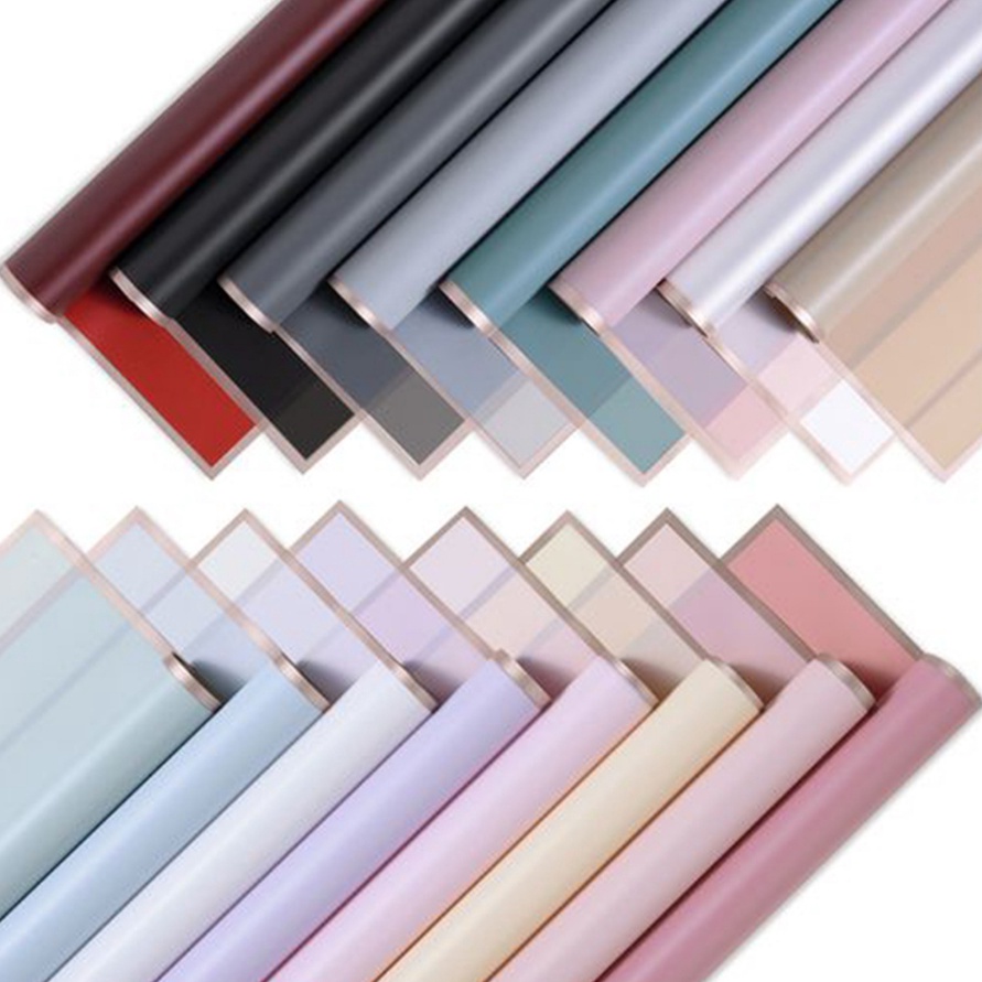 

KI3 2 PCS Kertas Buket Bunga Flower Wrapping Flower Paper List Gold Cellophane Florist KB1