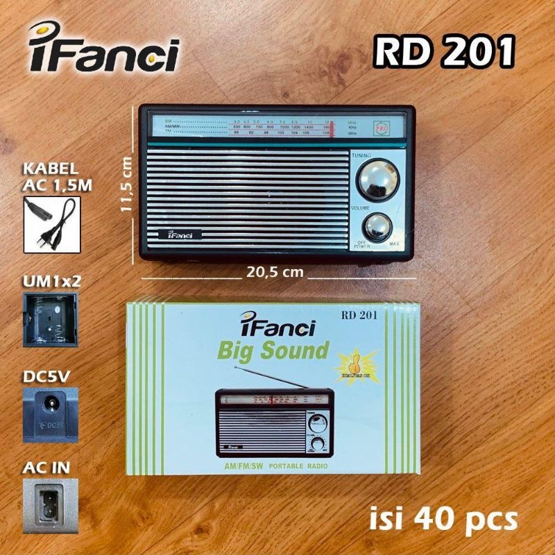 Ifanci Speaker Radio Antena Klasik RD-201