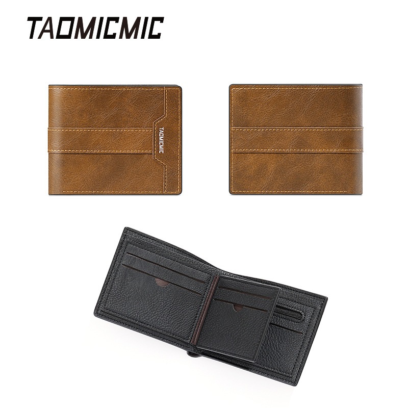 TAOMICMIC S3137 Dompet Cowok Bahan Kulit PU Leather Premium Dompet Lipat Pria
