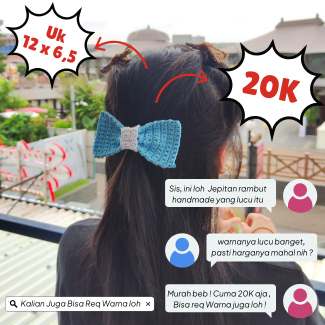 Pita Rambut Handmade / Jepitan Rambut Anak - Dewasa / Jepitan Handmade / Hairbow Chrochet / Pita Ram