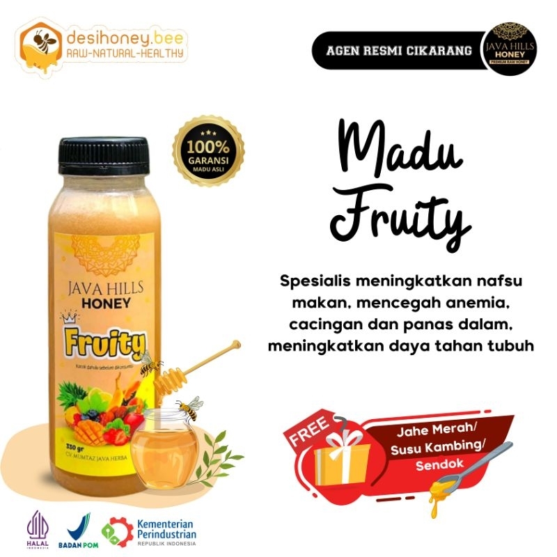 

Madu Herbal Fruity 320gr Javahills Asli Premium 100% Raw Honey | Nafsu makan, anemia, daya tahan tubuh | Java Hills Mumtaz