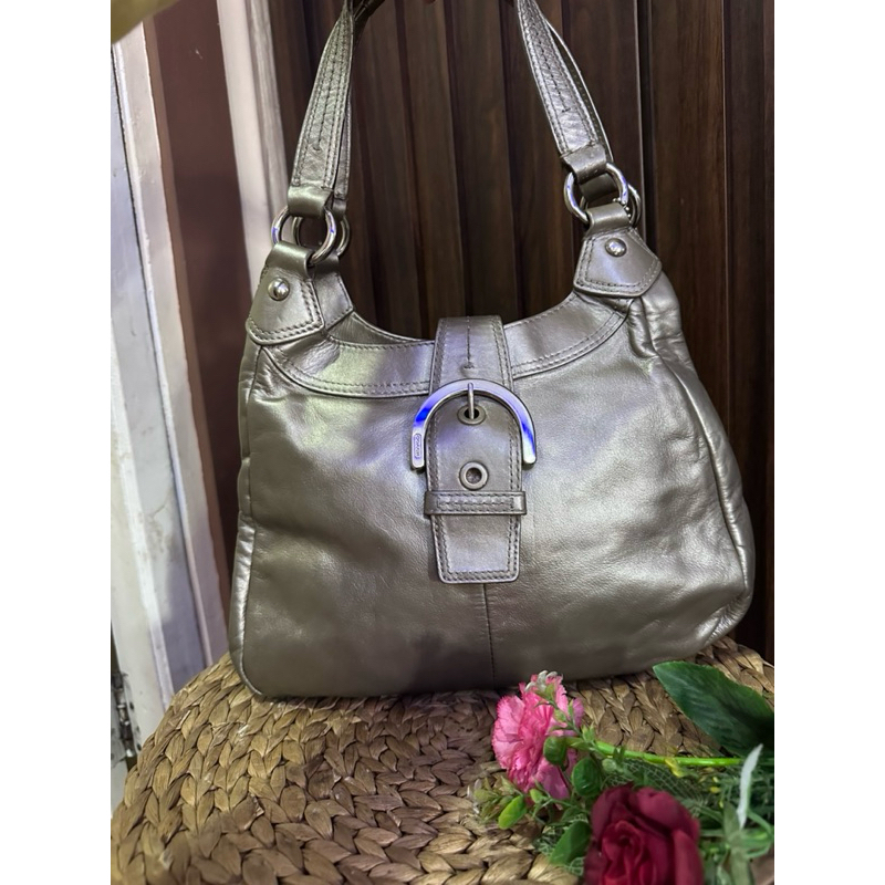 Coach Soho Metalic Gold Leather Preloved