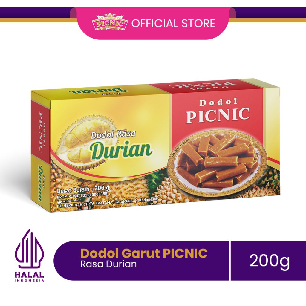 

Dodol Garut PICNIC Enak Rasa Durian Berat Bersih 200 Gram