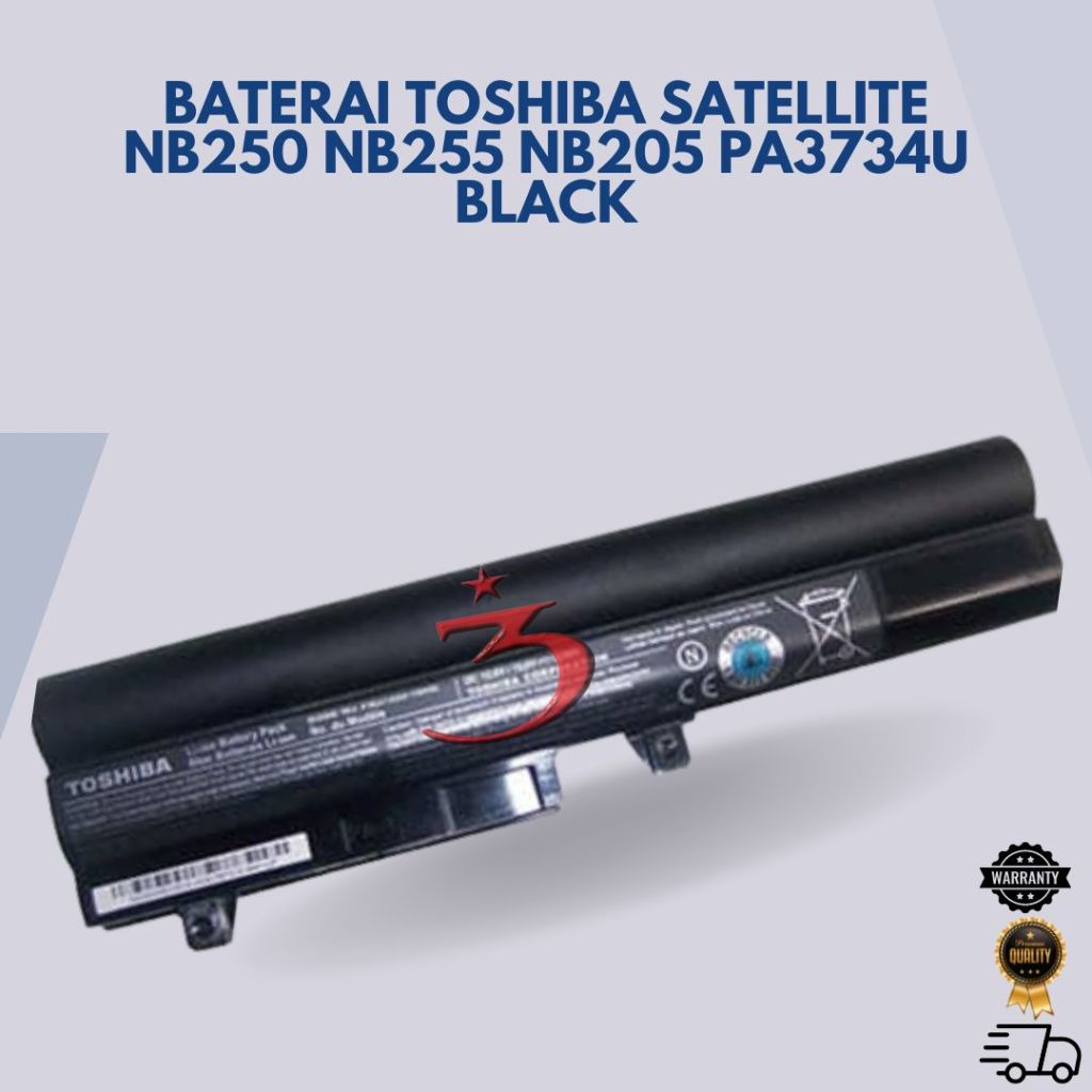 Battery Toshiba NB200 NB201 NB202 NB250 NB255 Original PA3732 PA3733 Hitam / Black
