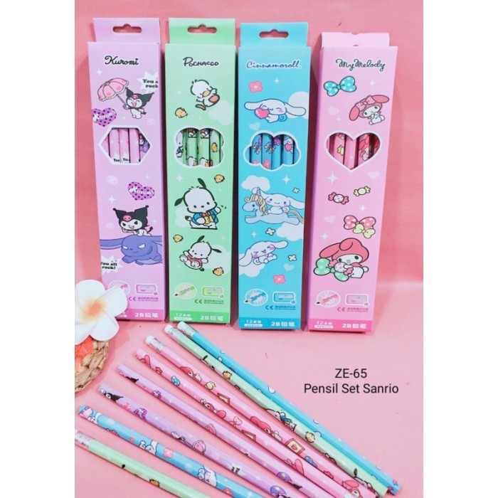 

READY ISI 12 BATANG PENSIL 2B MOTIF SANRIO CINAM0ROL KUROMI MELODY HELLO KITTY
