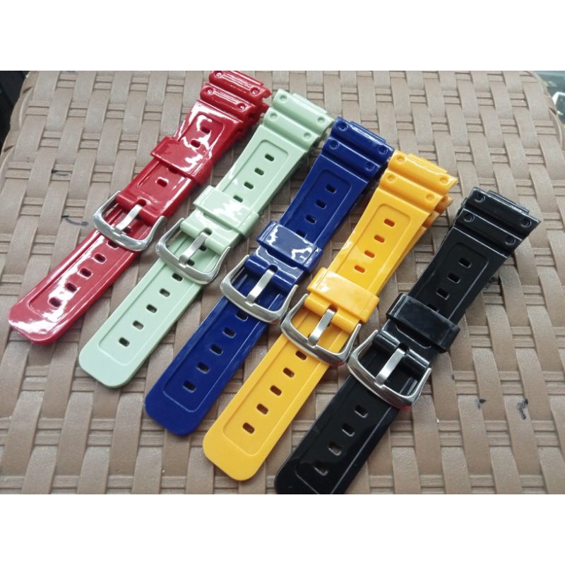 Strap Tali Rubber Jam Casio G-Shock DW6900 W- 6900 Tali  Casio 6900 Mengkilap
