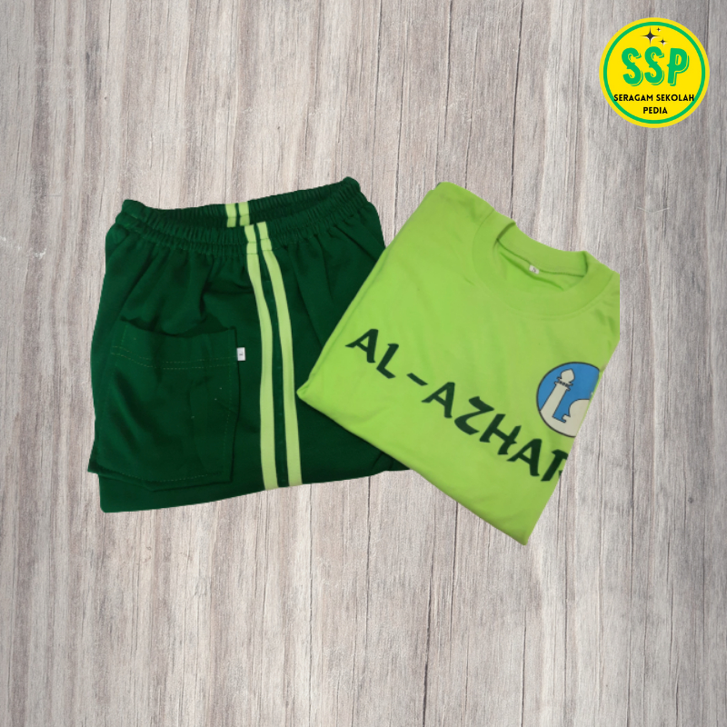 Setelan seragam sekolah olahraga sd al azhar lengan pendek