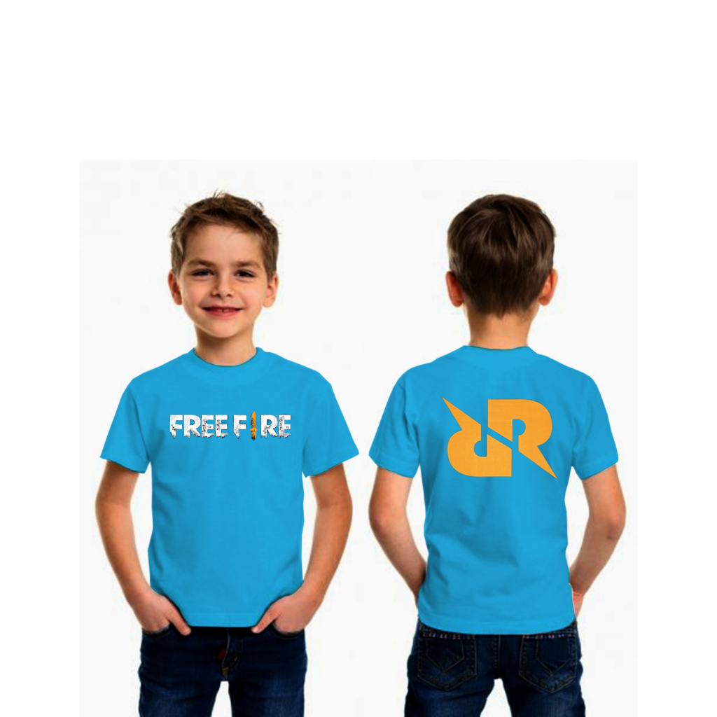 Kaos Anak Gaming Team RRQ Free Fire FF Usia 1-12 Tahun / Baju Pakaian Atasan Anak Laki-laki & Peremp