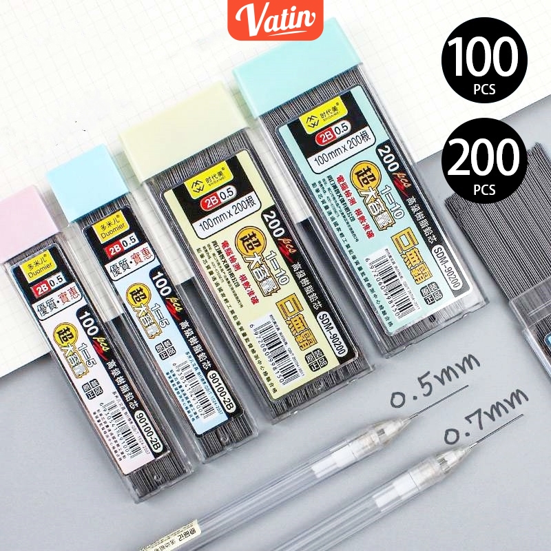 

Isi Pensil Mekanik 2B 0.5MM 100Pcs/200Pcs Pensil Refill Pensil isi Ulang Untuk Menggambar Menulis Sketsa-Vatin_Shop