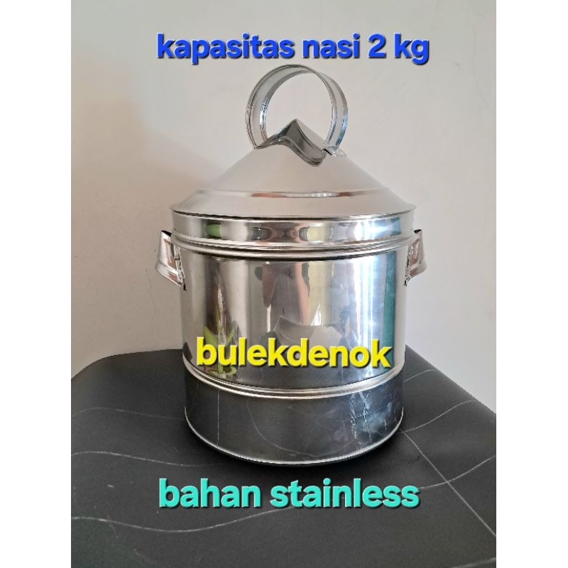 Dandang kukus nasi 2 kg stenlis