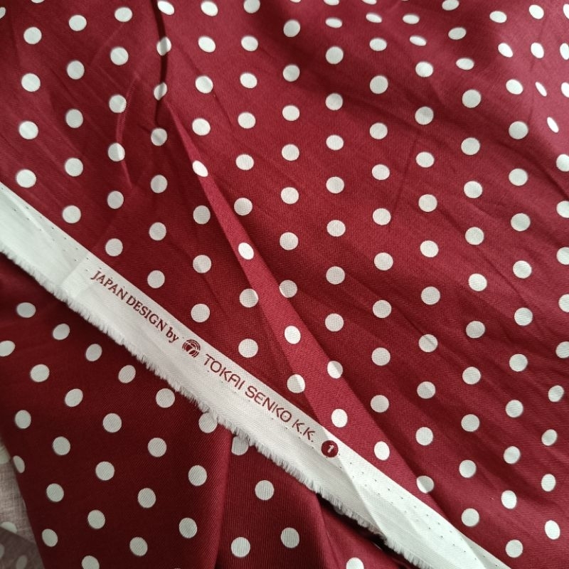 katun jepang / katun motif polkadot / katun motif lebar 1.5 meter / katun jepang motif polkadot