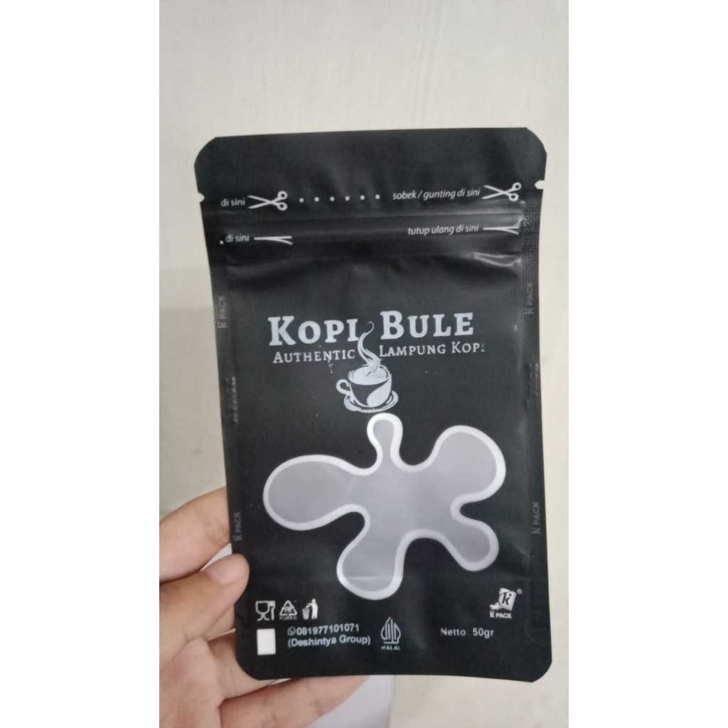 [100 Pcs] Paket Kemasan Window + Sablon 1 Sisi 1 Warna / Standing Pouch Klip / Custom Desain Tbk