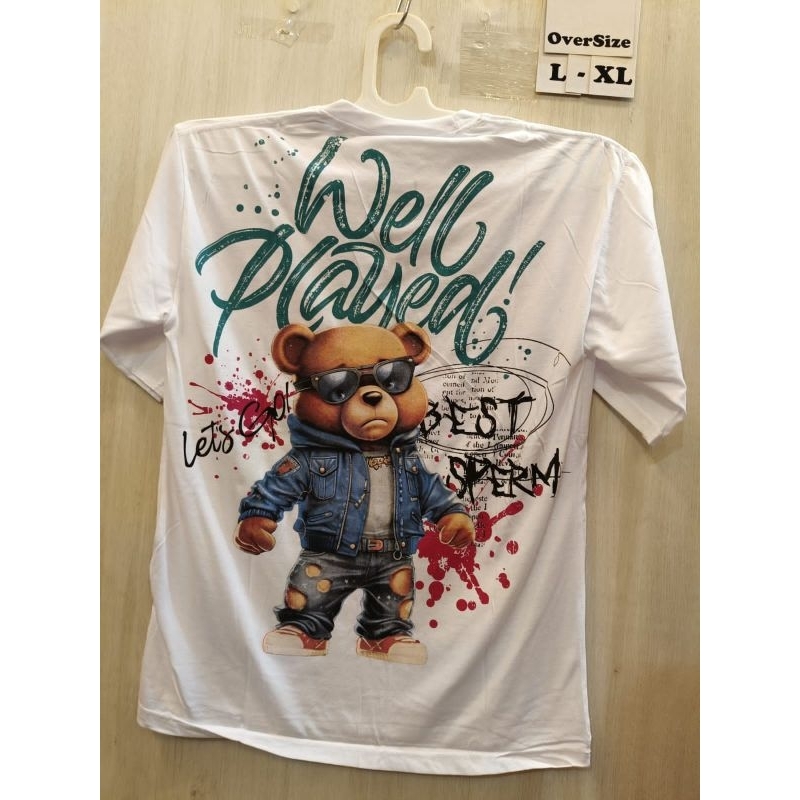 Kaos oversize distro motif bear mafia