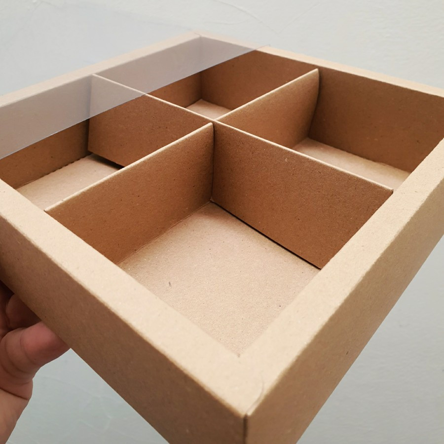 

( 5 pcs ) Box Kotak Mooncake 100gr Sekat 4 Dus Mika Hampers Packaging Kemasan Kue Bulan Cupcake