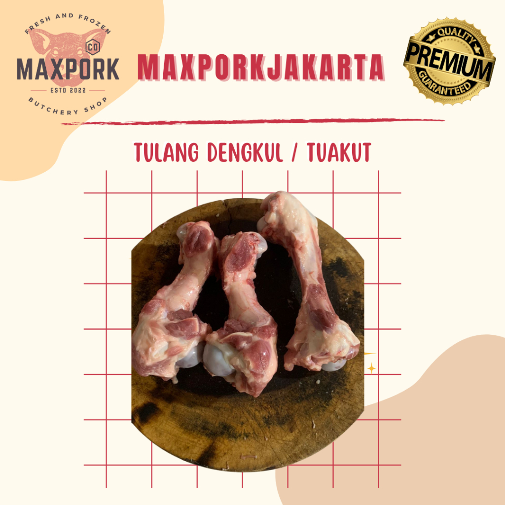 

Tulang dengkul Babi / Tulang sum sum Babi / Tuakut 1kg