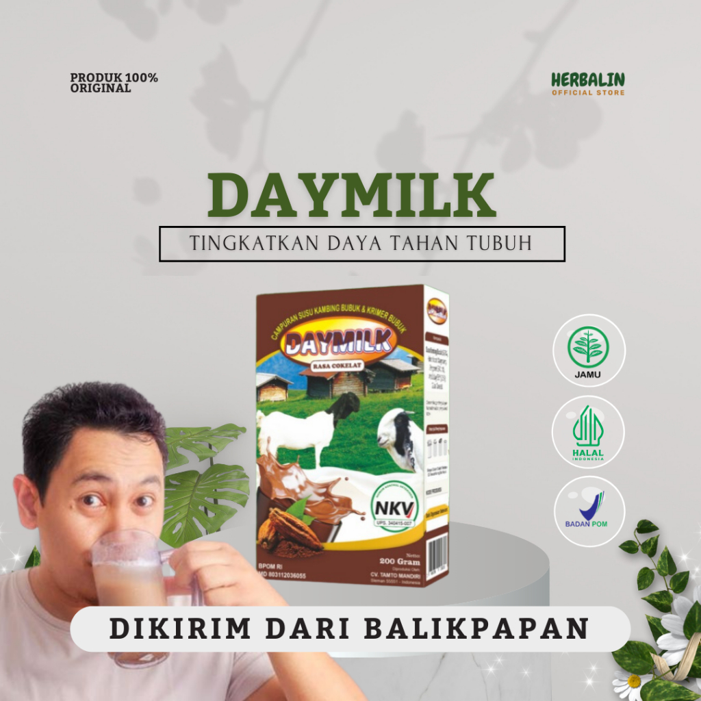 

Daymilk - Susu Bubuk Etawa - Susu Bubuk Daymilk - DAYMILK Rasa Cokelat Atasi pernafasan & Persendian Balikpapan