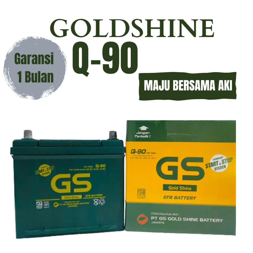 Aki Mobil Delica GoldShine-Q90 Mobil starts stop Aki Kering