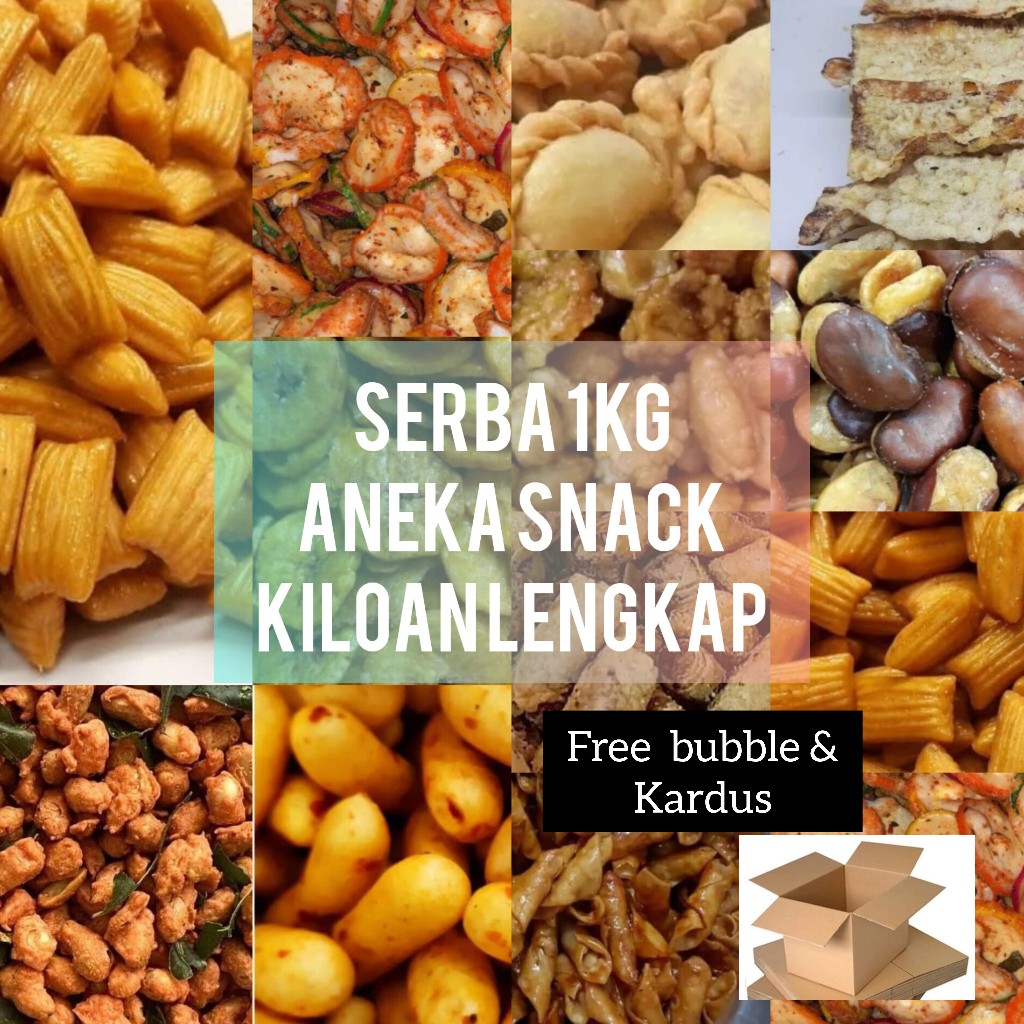 

SS - Aneka Macam Snack Serba 1Kg / Snack Kiloan Murah/Basreng Pedas /Keripik Kaca/ Makaroni /Basreng