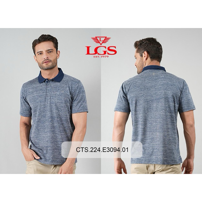 KAOS KERAH LGS NAVY MOTIF 3094F