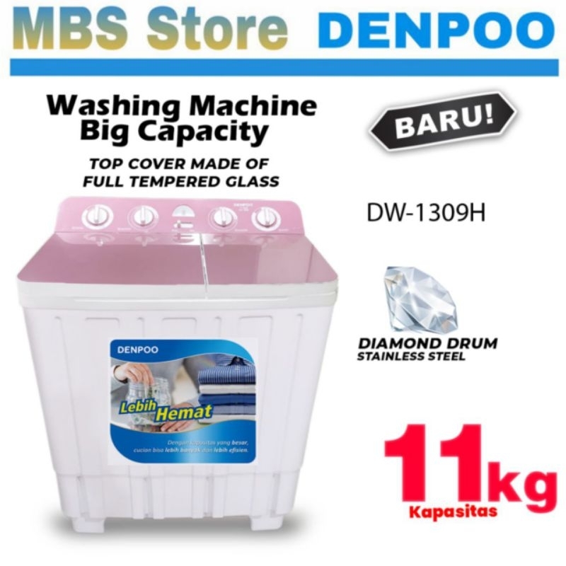 Mesin Cuci 2 Tabung Denpoo DW 1309 TERBARU