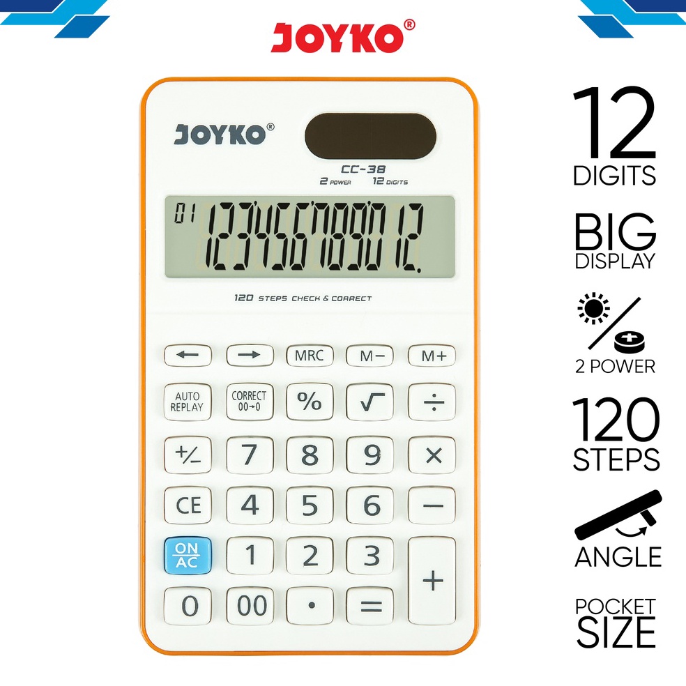 

KODE L6C7 Calculator Kalkulator Joyko CC38 12 Digits Check Correct