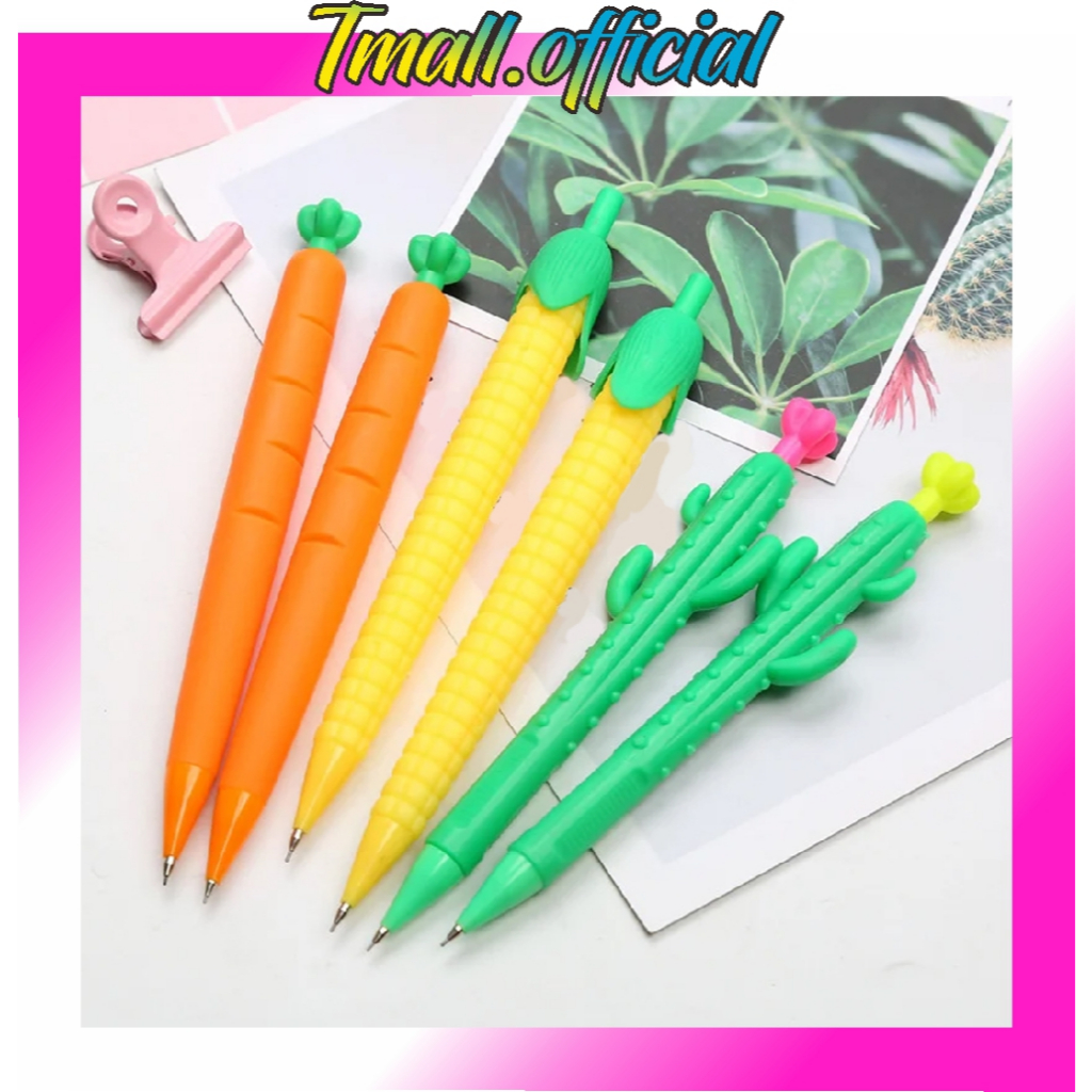 

❄ TMALL ❄ PENSIL MEKANIK BENTUK SAYURAN JAGUNG WORTEL KAKTUS LUCU PENSIL CETEK UNIK KUALITAS IMPORT TERMURAH S119