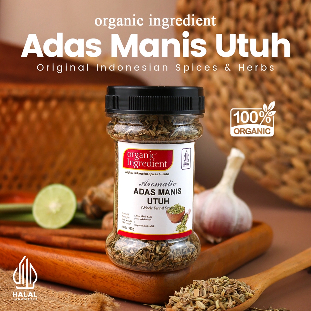 

Organic Ingredient Adas Manis Utuh Original Rempah Indonesia Bumbu Dapur