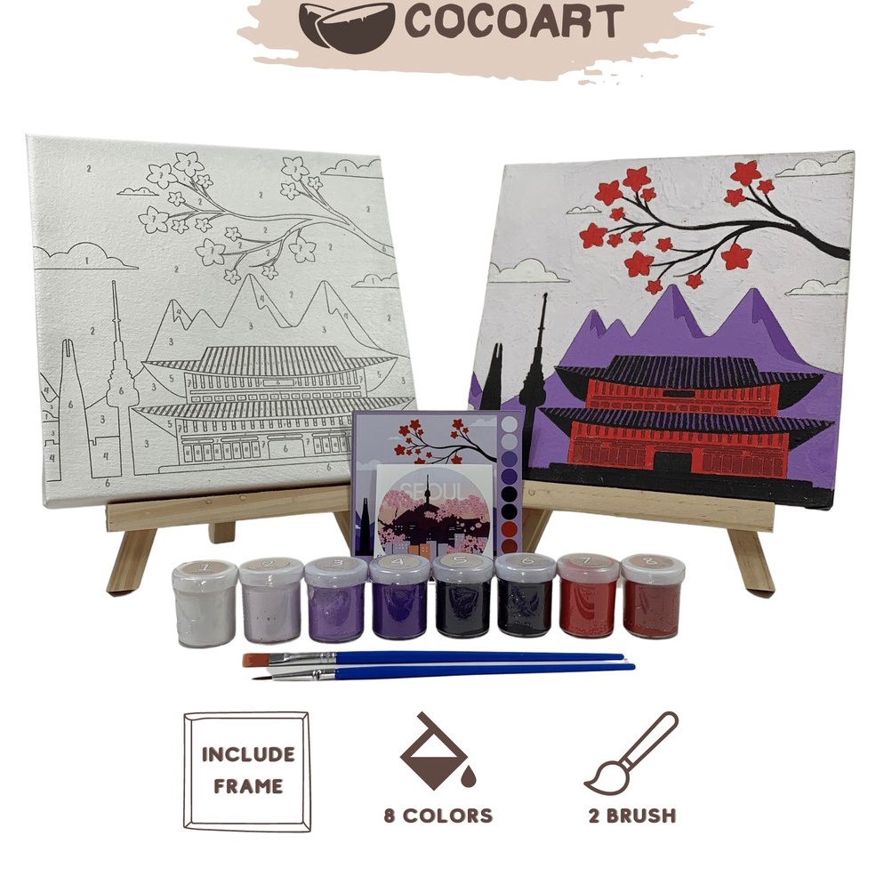 

KODE I7T7 Paint By Number Kit Korea Cocoartid I Kanvas 2 x 2 cm