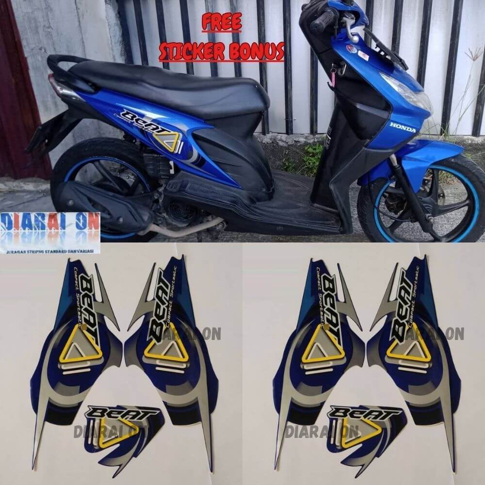Striping Stiker Honda Beat 2009 - Beat Karbu 2009 2010 Biru Murah