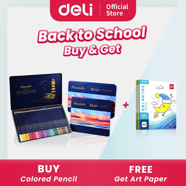 

Deli Colored Pencil Pensil Warna 24 36 48 72 Warna Lebih Panjang Teknologi Hybrid EC122 KODE E3Z3