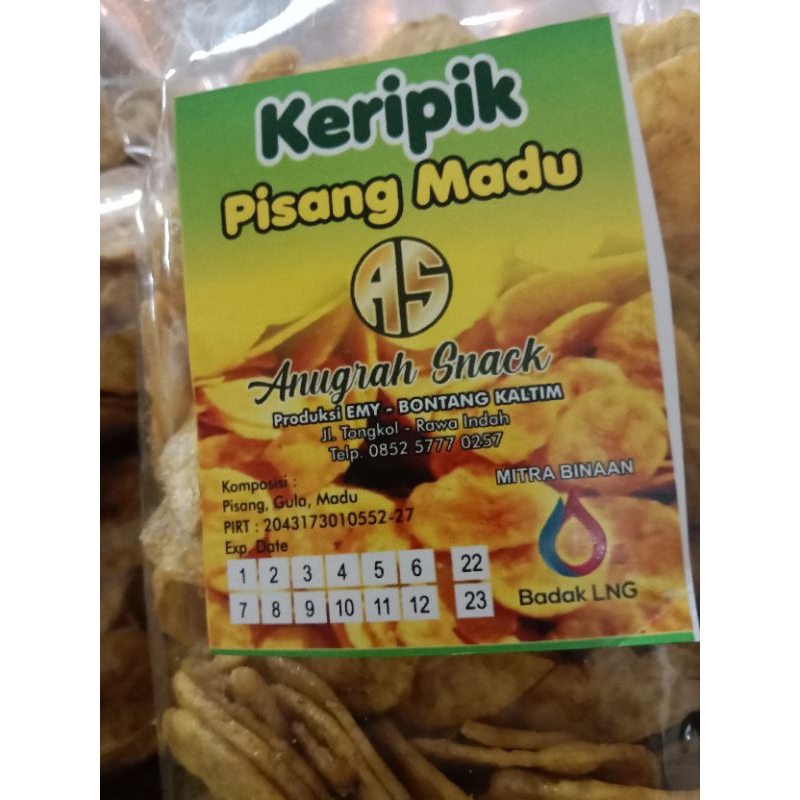 

kripik pisang tanduk rasa manis madu
