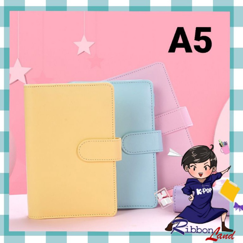 

KODE U2P7 A5 Binder Kulit PU 6 Ring Silver