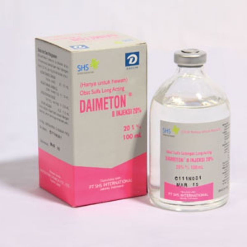 Daimeton Injeksi 20% obat CRD snot Coryza ayam sapi kambing babi