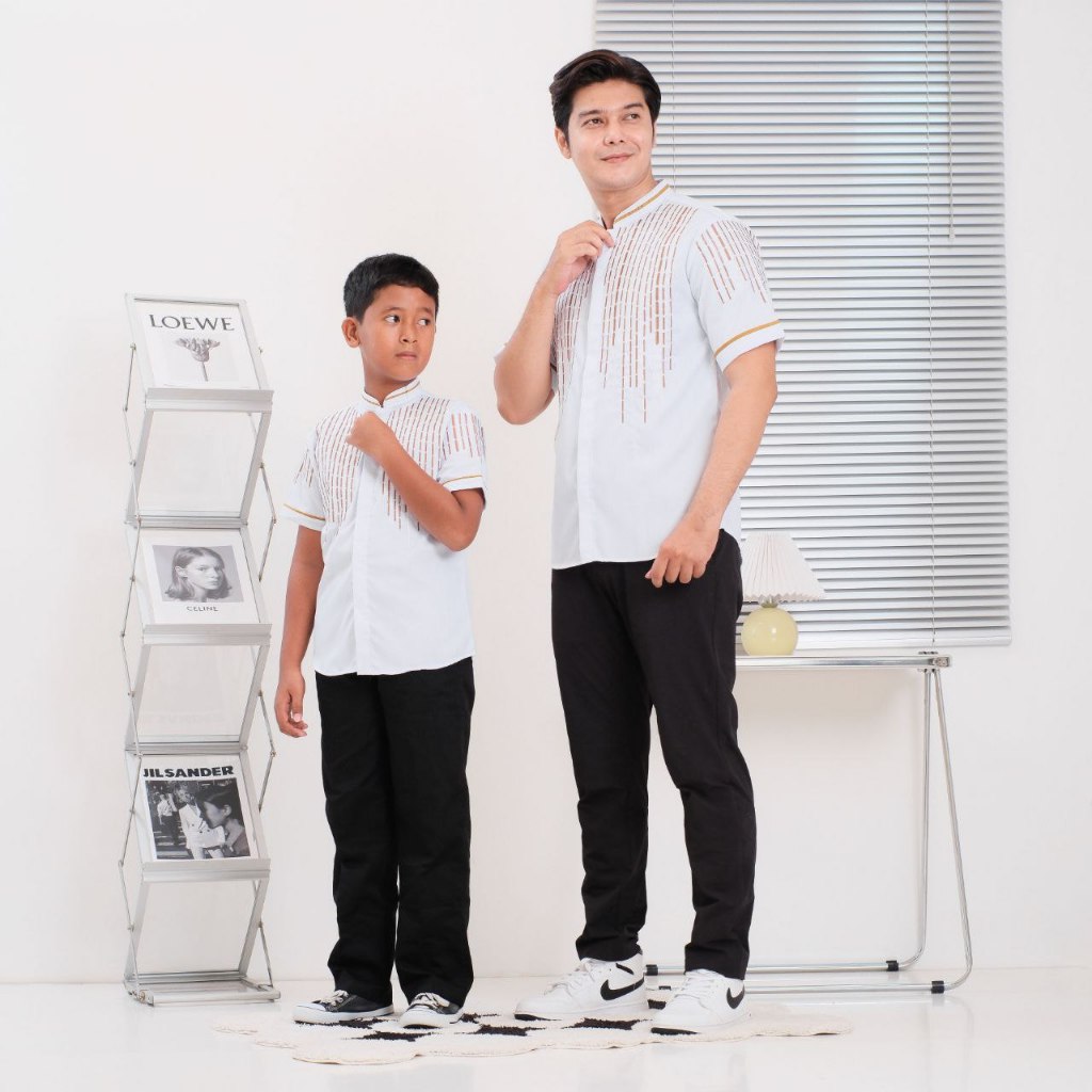 kemeja muslim pria - Baju Koko couple ayah dan anak laki laki kemeja jumbo - koko jumbo kemeja musli