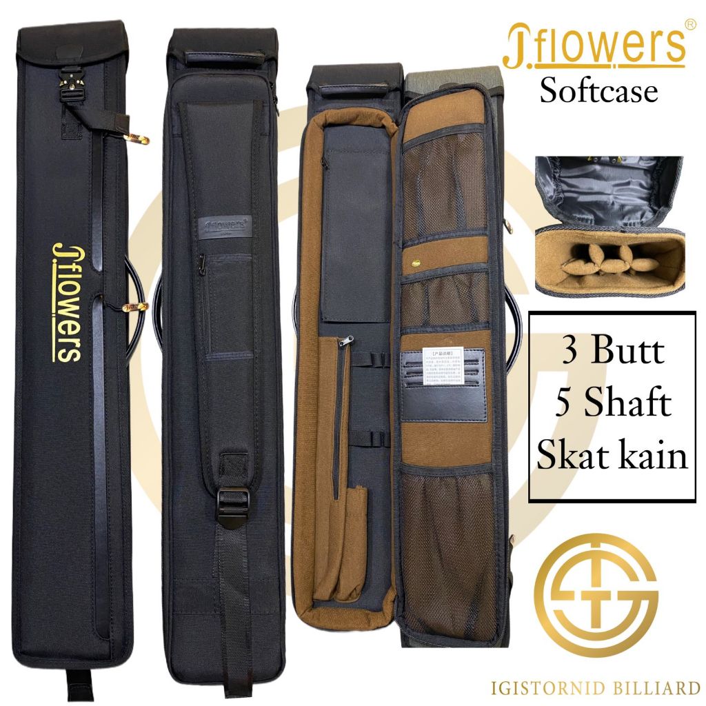 JFlowers Cue Softcase - Black (3X5)
