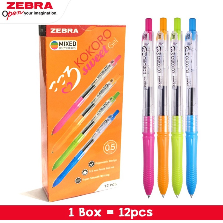 

BOLPEN KOKORO SWEET ZEBRA 5 BLACK isi 12 PACK 62135959 KODE A4M5