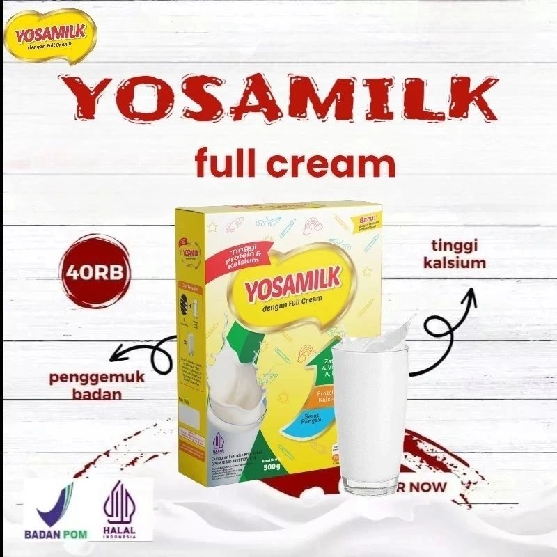 

Susu Yosamilk Penambah Berat Badan/Penggemuk Badan/Peninggi Badan Bisa Anak & Dewasa 500gr Premium BPOM kemasan kotak