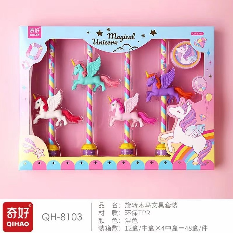 

Alat tulis 1 set karakter unicorn Stationery set kids premium KODE A8O5