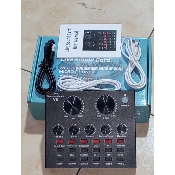 Sound Card V8 Bluetooth Karaoke Live p S1X5