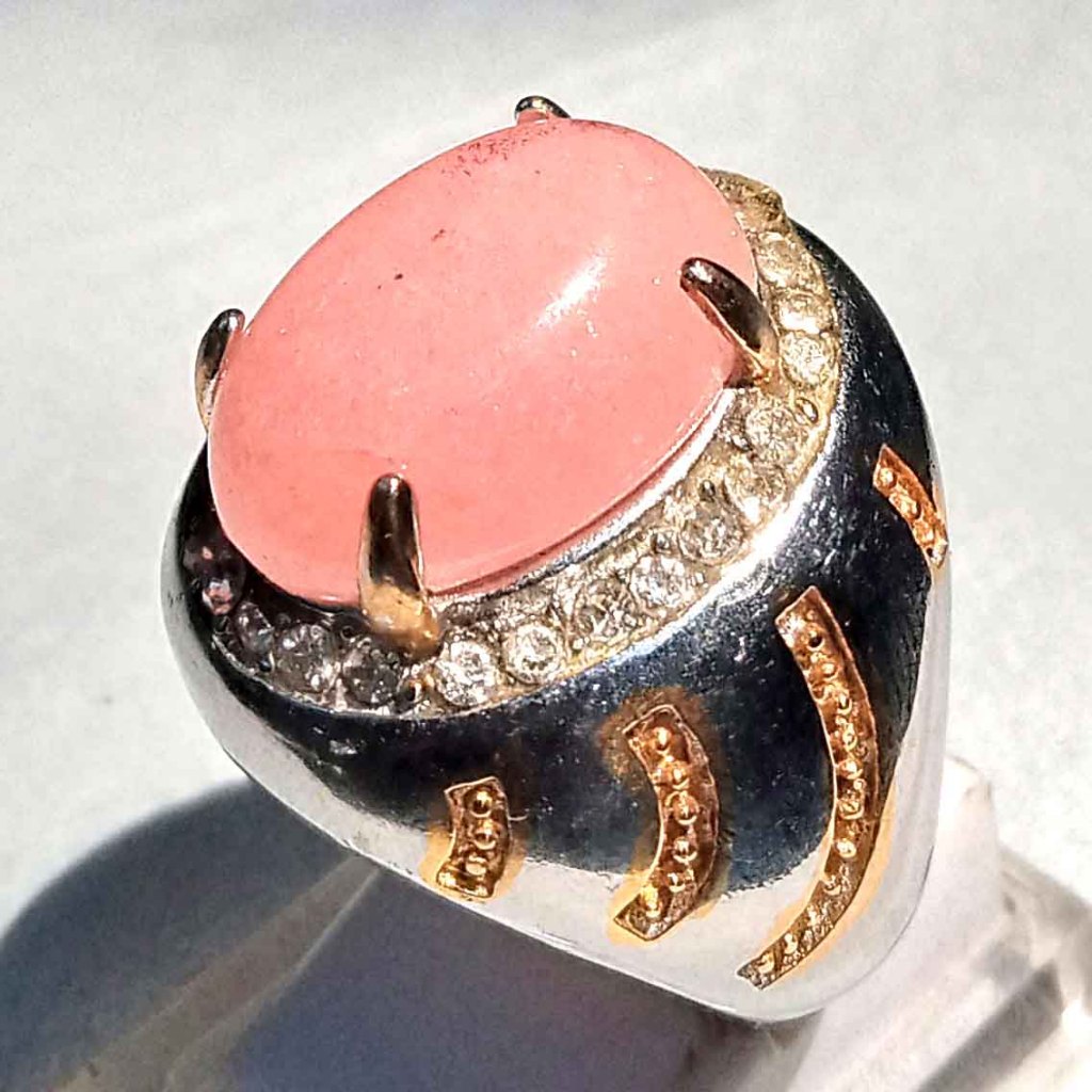 cincin batu batu giok batu asli warna pink