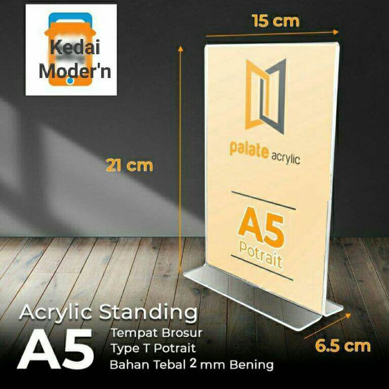 KODE K4T DISPLAY Brosur Akrilik A5 21x15 Model T