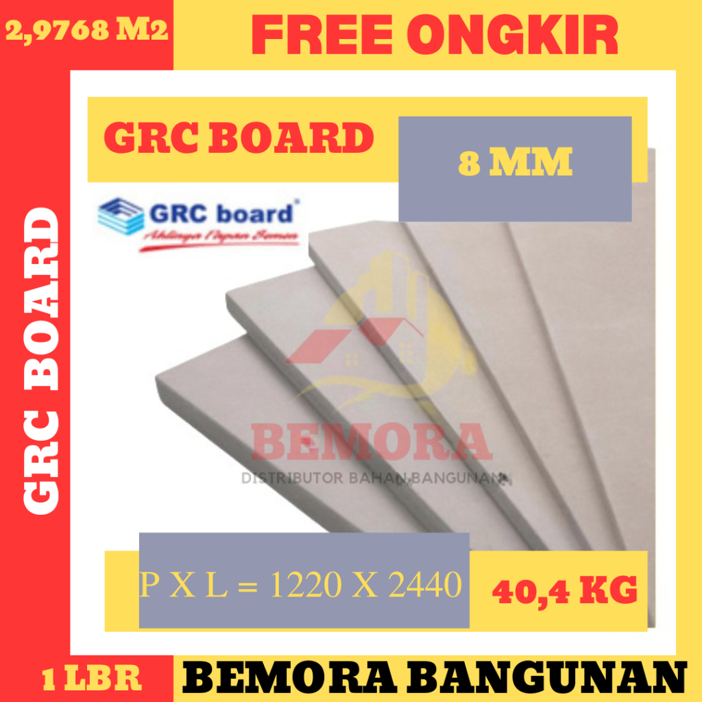 Grc board 8 mm Uk 1220x2440 (Harga Grosir)
