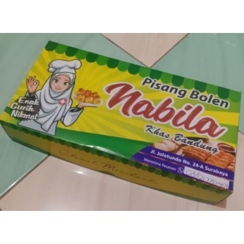 

bolen pisang nabila 1 kotak isi 10bj.. hrg tertera harga per 10bj