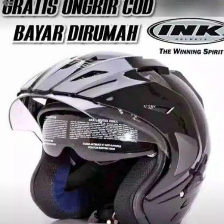 Kilat HELM INK DOUBLE VISOR SNI ORINYA MERK FNK BMT DCS