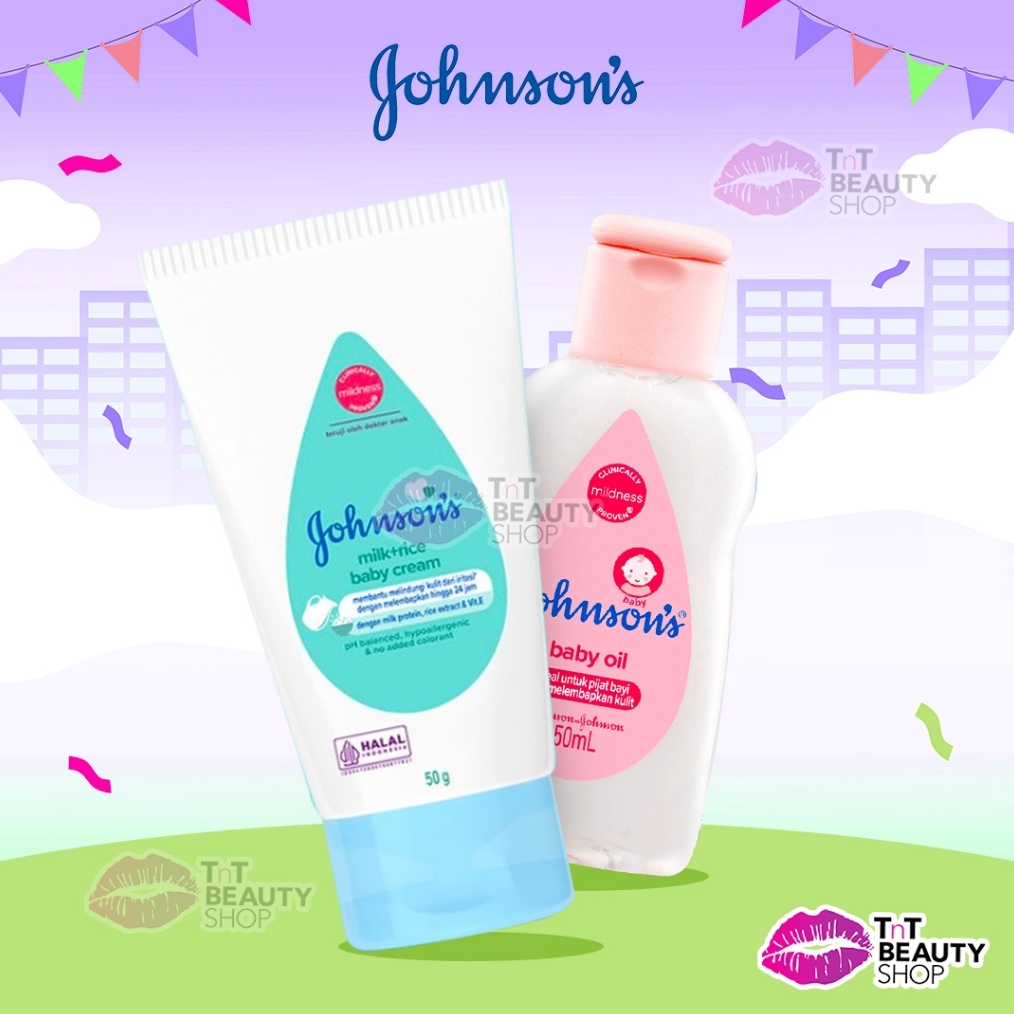 

PAKET HEMAT JOHNSONS Baby Oil Baby Cream Johnsons Baby Cream Johnsons Baby Oil Johnsons TnT Beauty Shop